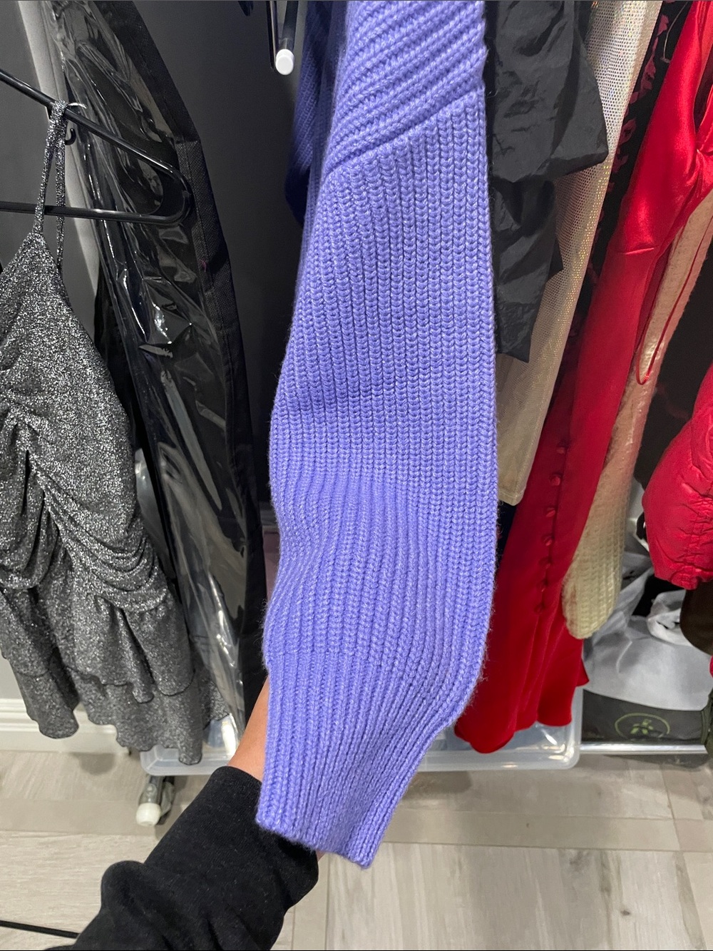 Zara Lavender Ribbed Crewneck Sweater